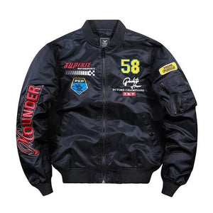 Motor racing inspired bomber jacket