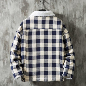 Denim plaid style jacket