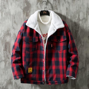Denim plaid style jacket