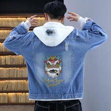 Load image into Gallery viewer, Eastern street x ancient graffiti denim jacket