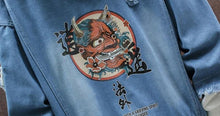 Load image into Gallery viewer, Eastern street x ancient graffiti denim jacket