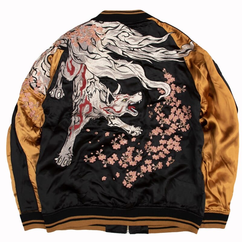 Hyper premium sakura wolf sukajan jacket – High Street Beast Hyper premium sakura wolf sukajan jacket – High Street Beast