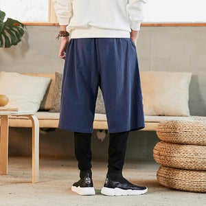 Two layer flying crane harem pants