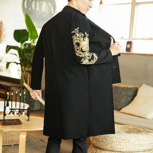 Dragon sleeve long trench jacket