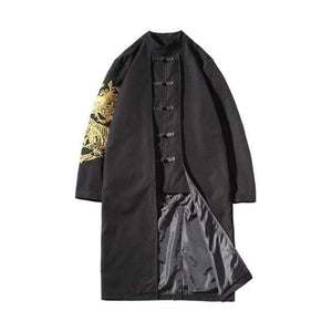 Dragon sleeve long trench jacket