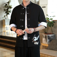 Load image into Gallery viewer, Double crane embroidery Tang shirt