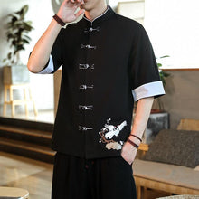 Load image into Gallery viewer, Double crane embroidery Tang shirt