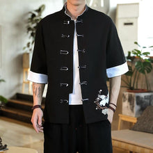 Load image into Gallery viewer, Double crane embroidery Tang shirt