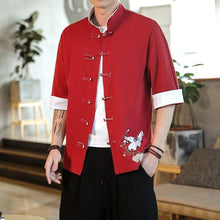 Load image into Gallery viewer, Double crane embroidery Tang shirt