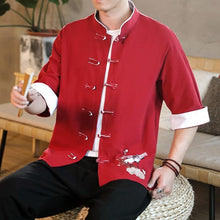 Load image into Gallery viewer, Double crane embroidery Tang shirt