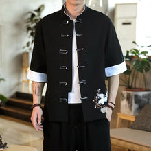 Load image into Gallery viewer, Double crane embroidery Tang shirt