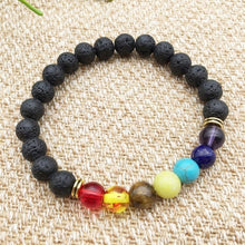 Load image into Gallery viewer, Black lava healing bracelet