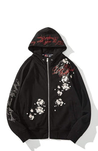 Premium embroidery geisha hoodie