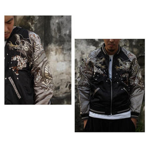 Hyper premium twin dragon embroidery sukajan jacket