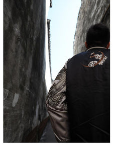 Hyper premium twin dragon embroidery sukajan jacket