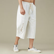 Load image into Gallery viewer, Ancient text design linen harem pants