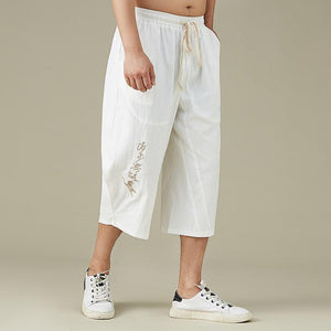 Ancient text design linen harem pants