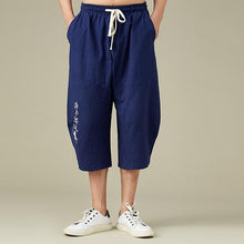 Load image into Gallery viewer, Ancient text design linen harem pants