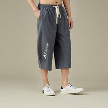 Load image into Gallery viewer, Ancient text design linen harem pants