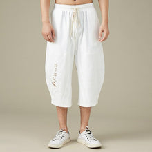 Load image into Gallery viewer, Ancient text design linen harem pants