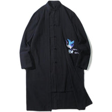 Load image into Gallery viewer, Ice blue crane trench jacket