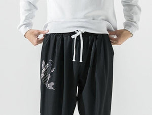 Bottom wave harem pants