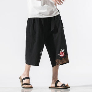 Crop kimono rising crane pants