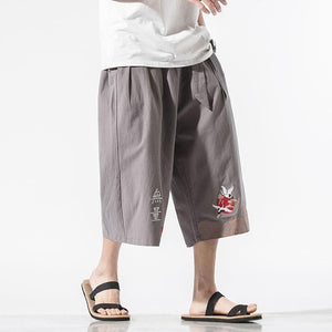 Crop kimono rising crane pants