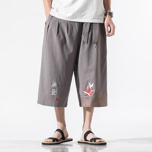 Crop kimono rising crane pants