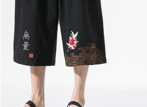 Crop kimono rising crane pants