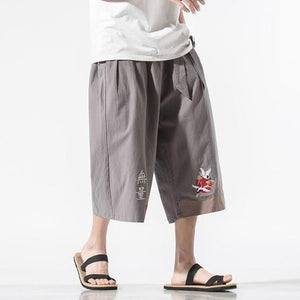 Crop kimono rising crane pants