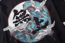 Load image into Gallery viewer, Kanji crane flying crane kimono