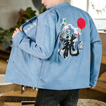 Load image into Gallery viewer, Dragon wave kanji Tang Dynasty jacket
