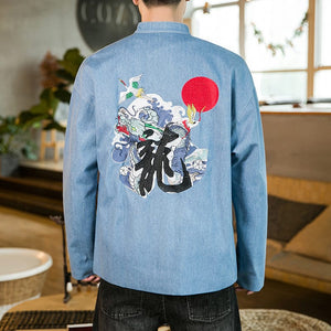 Dragon wave kanji Tang Dynasty jacket