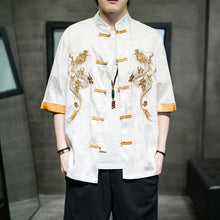 Load image into Gallery viewer, Double golden dragon Tang dynasty shirt