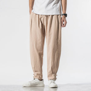 Solid kanji harem pants
