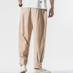 Solid kanji harem pants