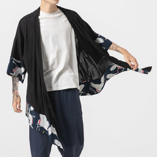 Flying crane long kimono