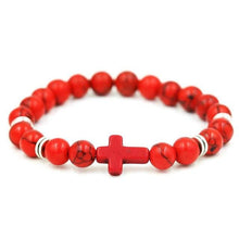 Load image into Gallery viewer, Cross design bead stone bracelet