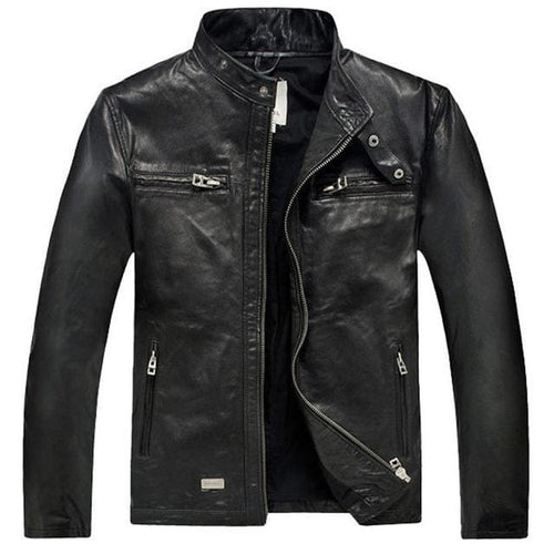 Genuine sheepskin skin motorcycle jacket