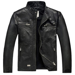 Genuine sheepskin skin motorcycle jacket