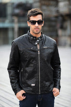 Load image into Gallery viewer, Genuine sheepskin skin motorcycle jacket