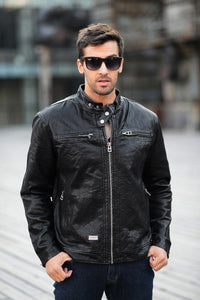 Genuine sheepskin skin motorcycle jacket