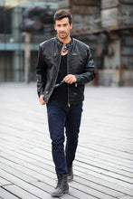Load image into Gallery viewer, Genuine sheepskin skin motorcycle jacket