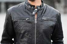 Load image into Gallery viewer, Genuine sheepskin skin motorcycle jacket