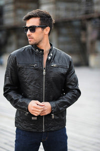 Genuine sheepskin skin motorcycle jacket
