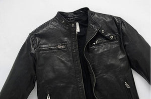 Genuine sheepskin skin motorcycle jacket
