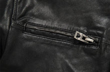 Load image into Gallery viewer, Genuine sheepskin skin motorcycle jacket