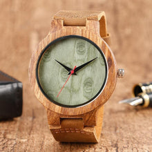 Load image into Gallery viewer, Wooden analog watch red hand