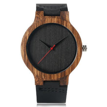 Load image into Gallery viewer, Wooden analog watch red hand